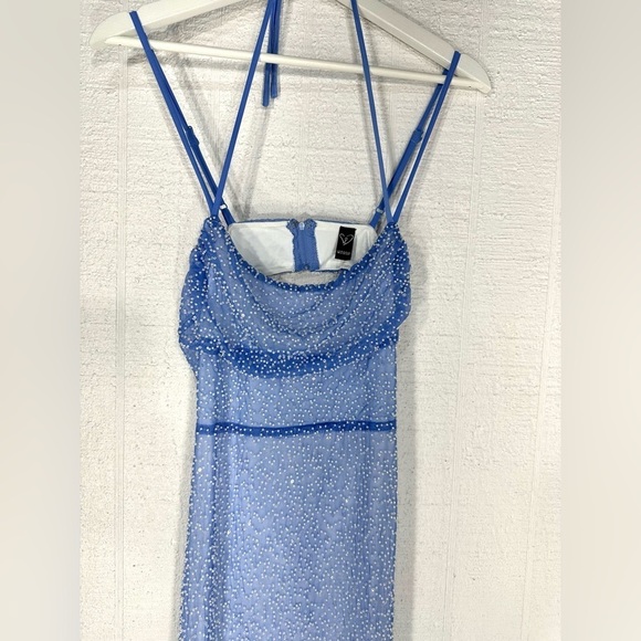 NWT Windsor Nia Beaded Ombre Mesh High Slit Formal Dress size XS - Picture 3 of 15